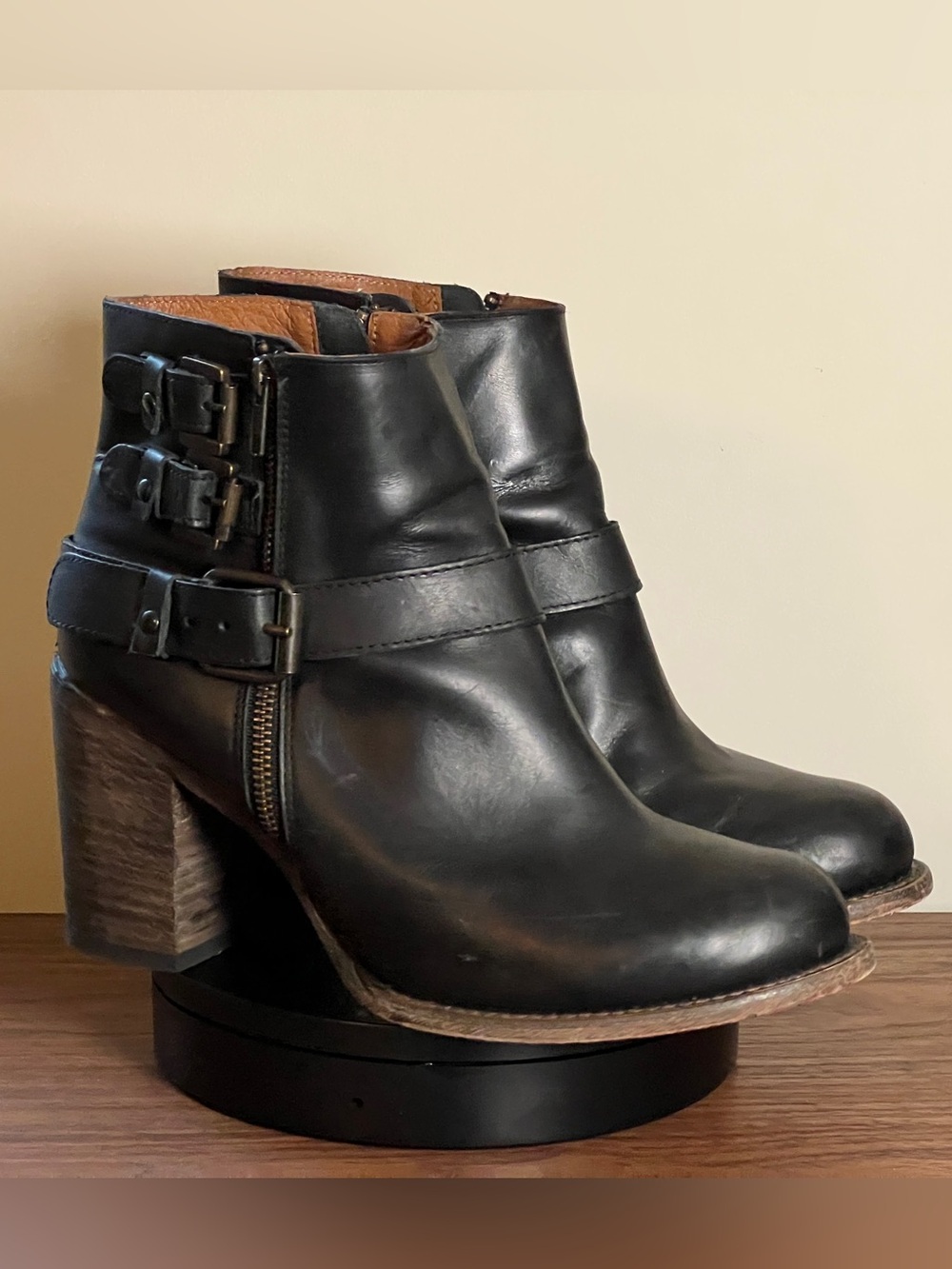 Freebird Bolo Leather Buckle Heeled Boots - US 12 - Picture 2 of 12